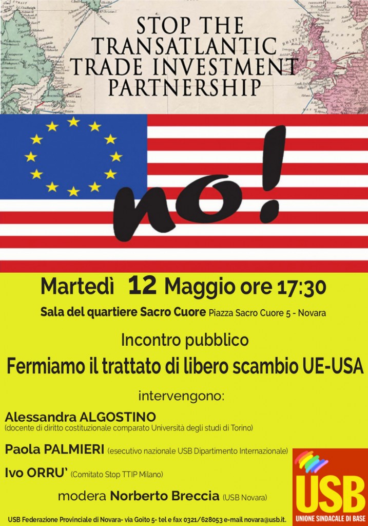 12 Maggio Fermiamo TTIP Novara